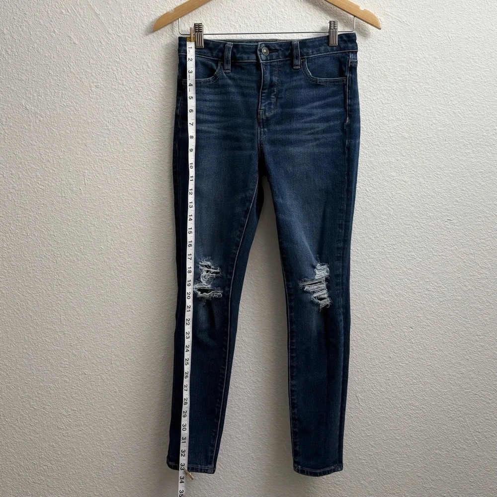 American Eagle AE The Dream Jean Jegging Hi Rise Blue Dark Wash size 4 Short - Picture 6 of 10